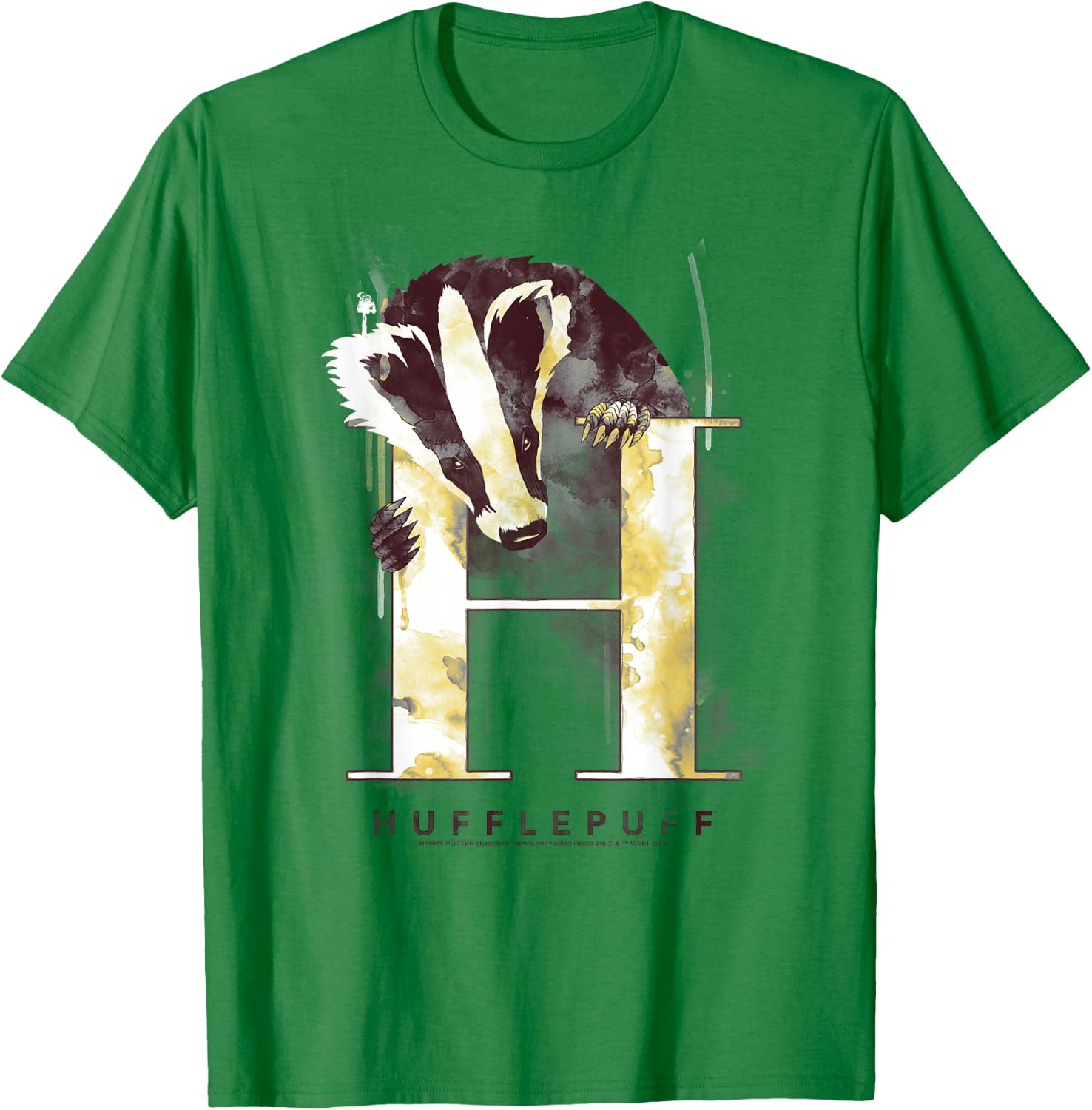 Harry Potter Hufflepuff House Watercolor Small T-Shirt - T-Shirt | Irish Green