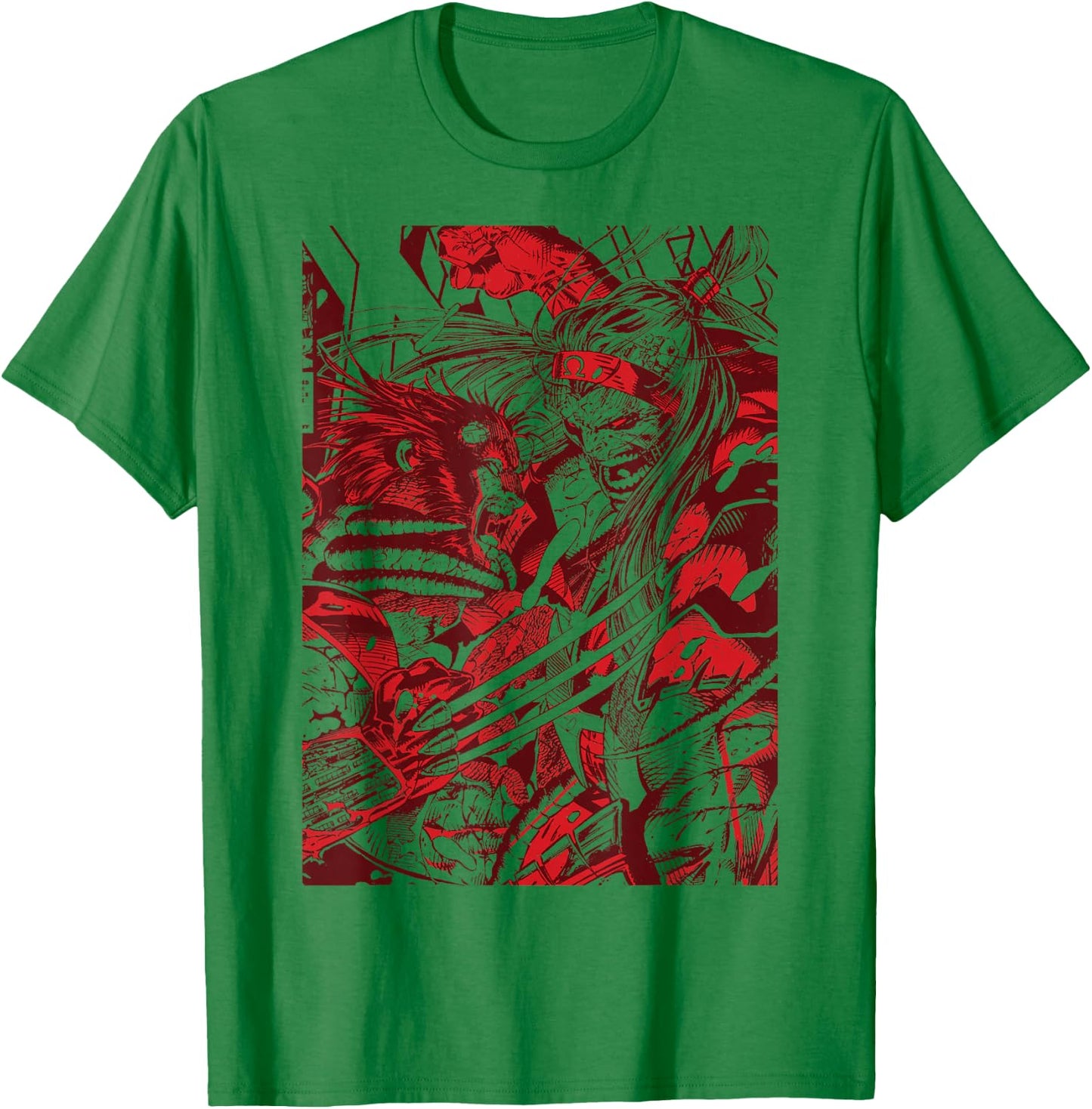 Marvel Omega Red Vs. Wolverine T-Shirt - T-Shirt | Irish Green