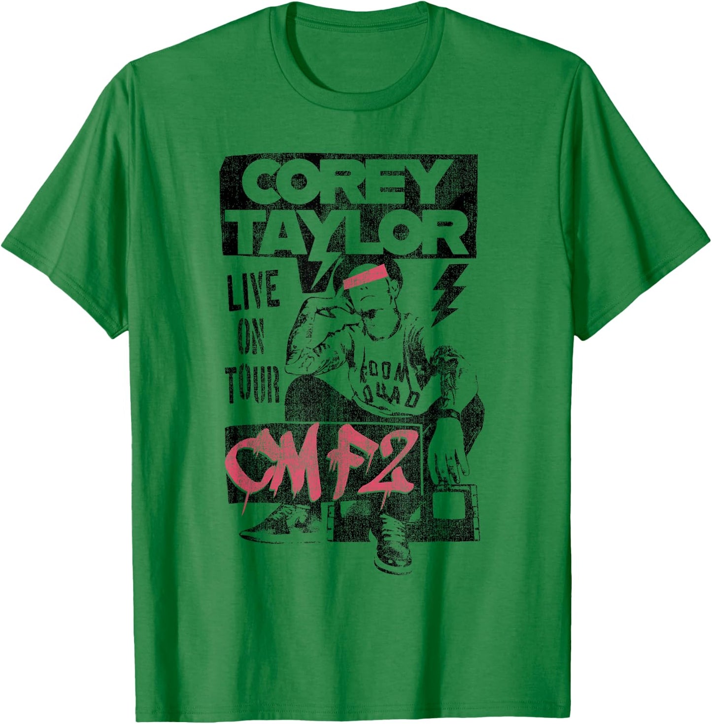 CONTROL INDUSTRY Corey Taylor - Punk Poster , Small, White T-Shirt - T-Shirt | Irish Green