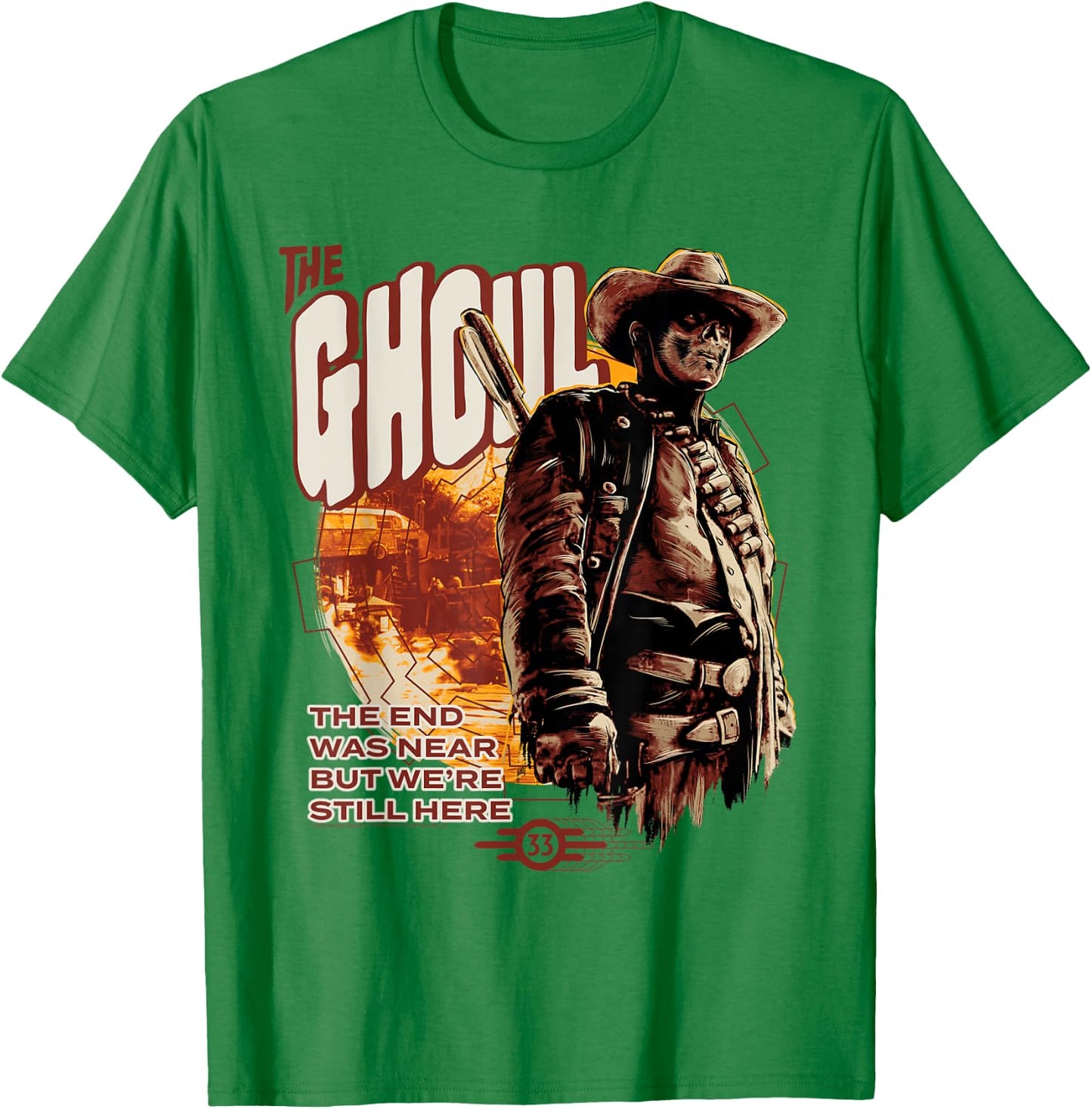 Fallout TV Series The Ghoul End Was Near Modern Edit T-Shirt - T-Shirt | Irish Green