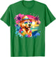 Hawaiian Golden Retriever Dog Watercolor Tropical Summer Men Women Girls Kids T-Shirt - T-Shirt | Irish Green