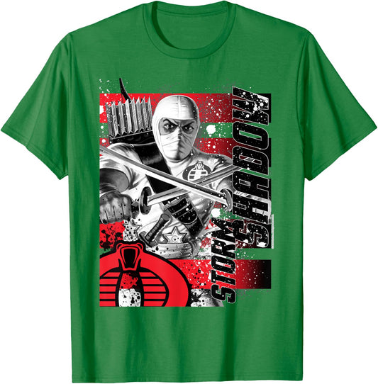 G.I. Joe Storm Shadow Paint Splatter Logo T-Shirt - T-Shirt | Irish Green