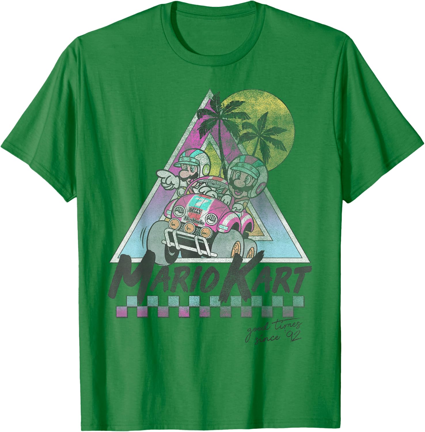 Mario Kart Mario And Luigi Good Time Since 92 Vintage T-Shirt - T-Shirt | Irish Green