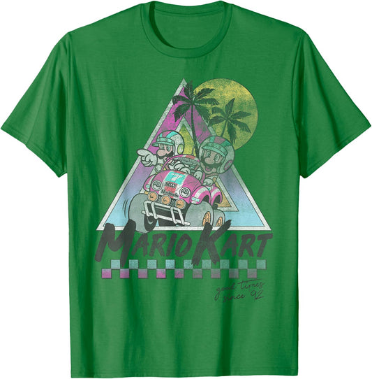 Mario Kart Mario And Luigi Good Time Since 92 Vintage T-Shirt - T-Shirt | Irish Green