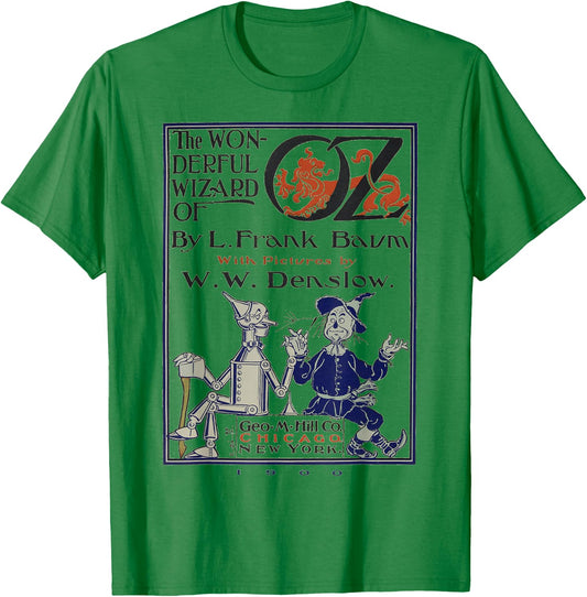 Wizard of OZ Gifts Tin Man Scarecrow Wizard of OZ Book T-Shirt - T-Shirt | Irish Green