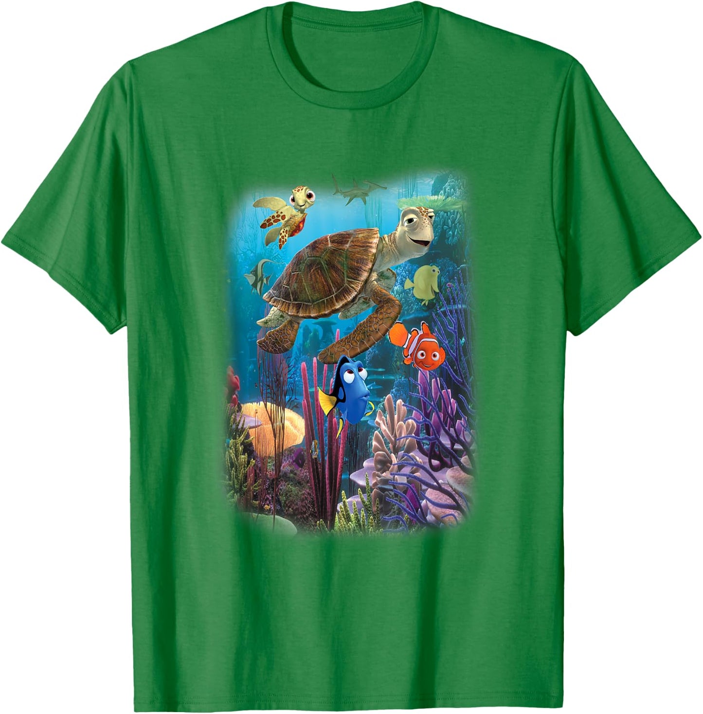 Disney Pixar Finding Nemo Under The Sea Characters Collage T-Shirt - T-Shirt | Irish Green
