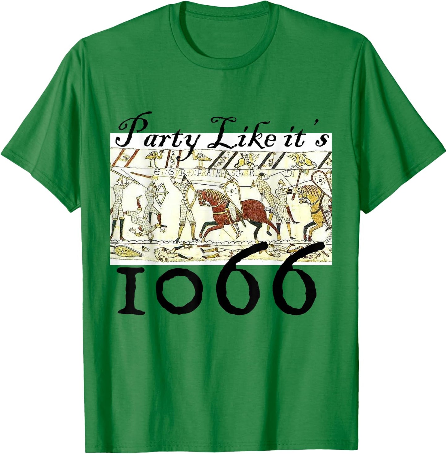 Medieval Bayeux Tapestry, Quirky Historic Funny Small T-Shirt - T-Shirt | Irish Green