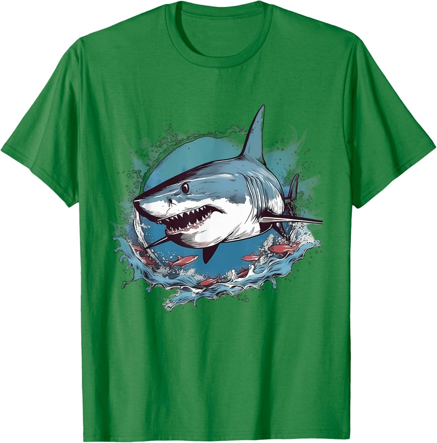 Retro Style Great White Shark T-Shirt - T-Shirt | Irish Green