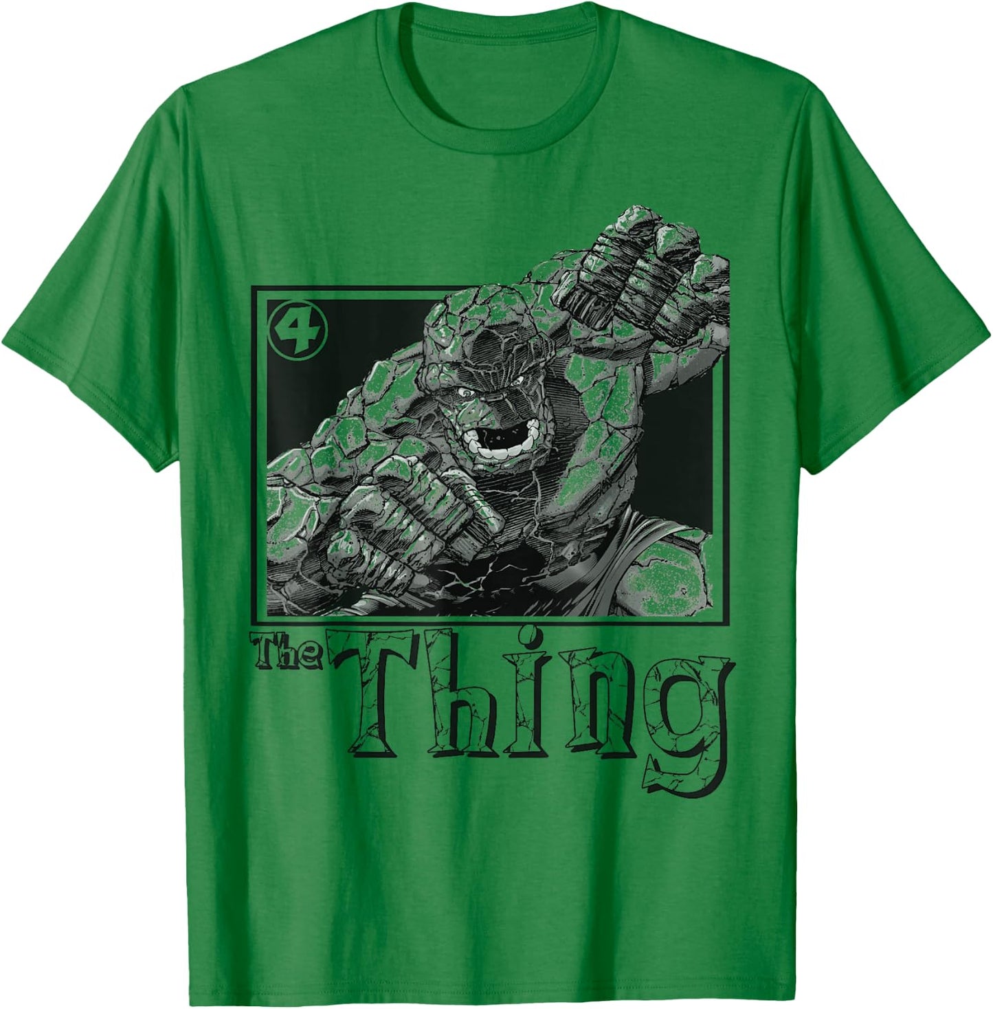 Marvel Fantastic Four The Thing Simple Portrait T-Shirt - T-Shirt | Irish Green