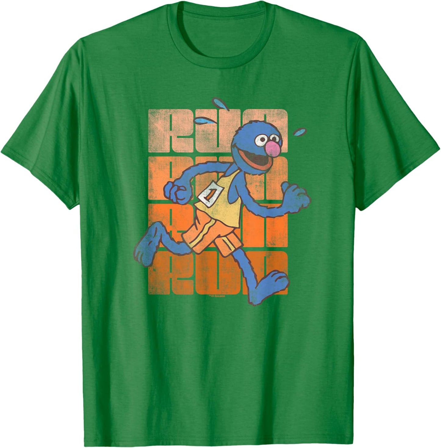 Sesame Street Run Run Grover T-Shirt - T-Shirt | Irish Green