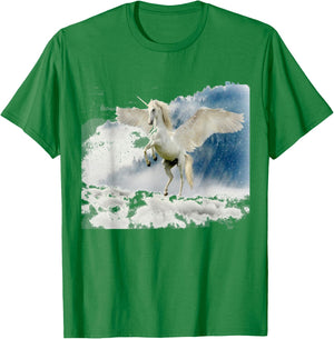 White Pegasus Magical Winged Horse T-Shirt - T-Shirt | Irish Green