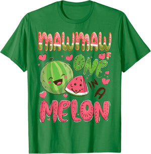 Mawmaw Of One In A Melon 1St Birthday Watermelon Party T-Shirt - T-Shirt | Irish Green