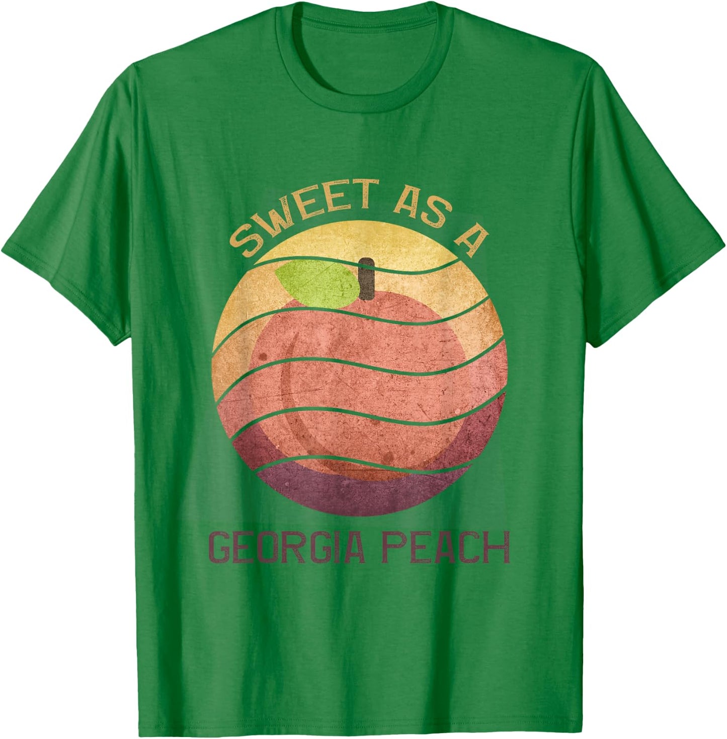Sweet as a Georgia Peach retro grunge sunset design peach T-Shirt - T-Shirt | Irish Green