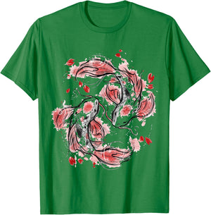 Japanese Asian Koi Fish Carp Nishikigoi Fish T-Shirt - T-Shirt | Irish Green