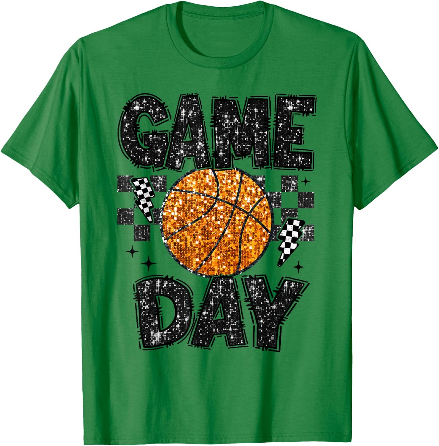 Game Day Basketball Life Cute Mama Mom Matching Retro T-Shirt - T-Shirt | Irish Green