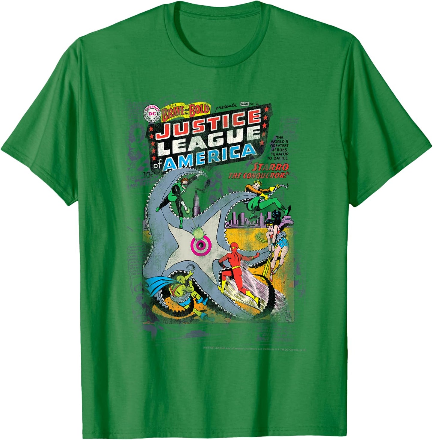 DC Comics Justice League Starro Comic Cover T-Shirt - T-Shirt | Irish Green