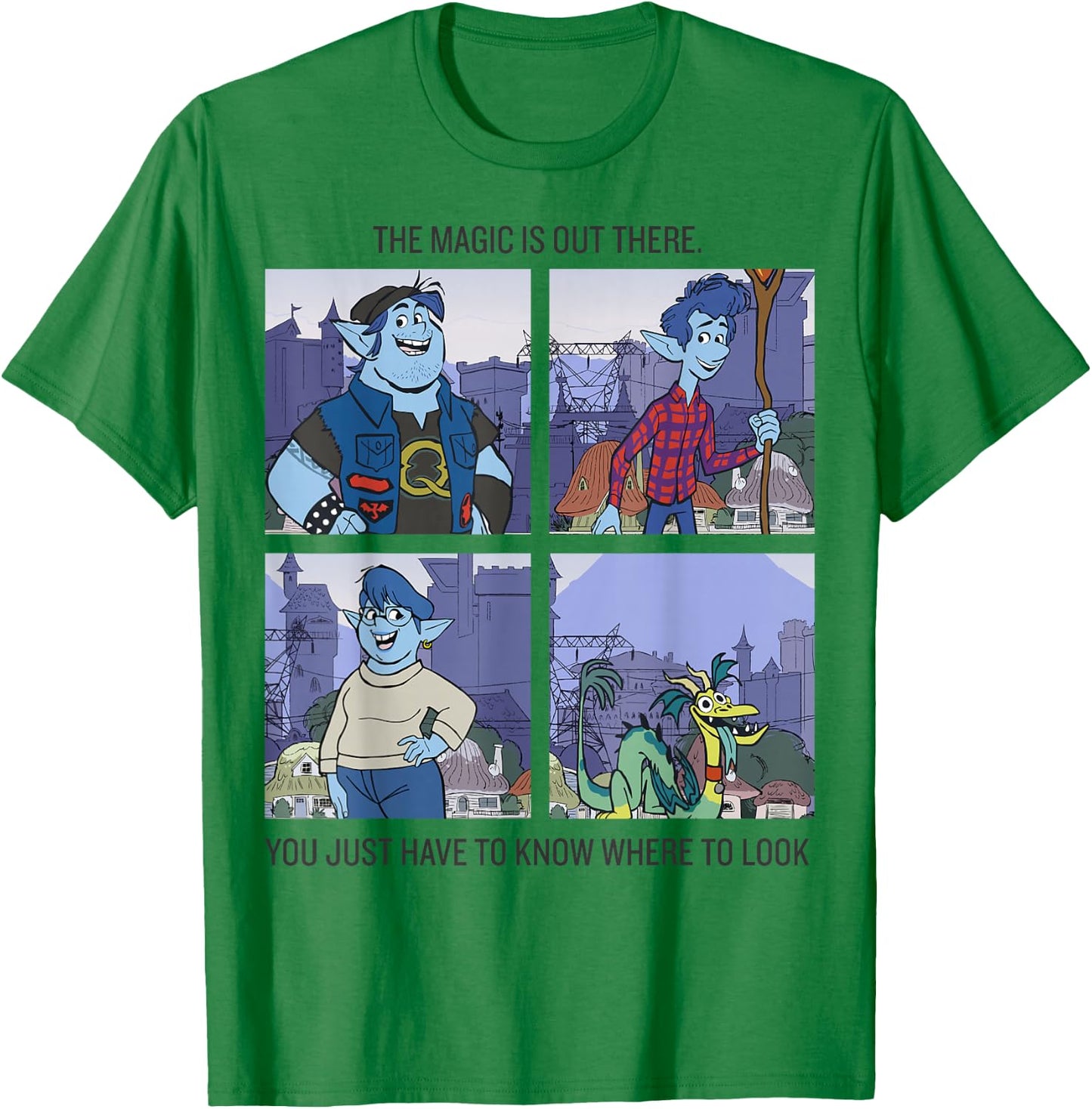 Disney Pixar Onward The Magic Is Out There Panels T-Shirt - T-Shirt | Irish Green