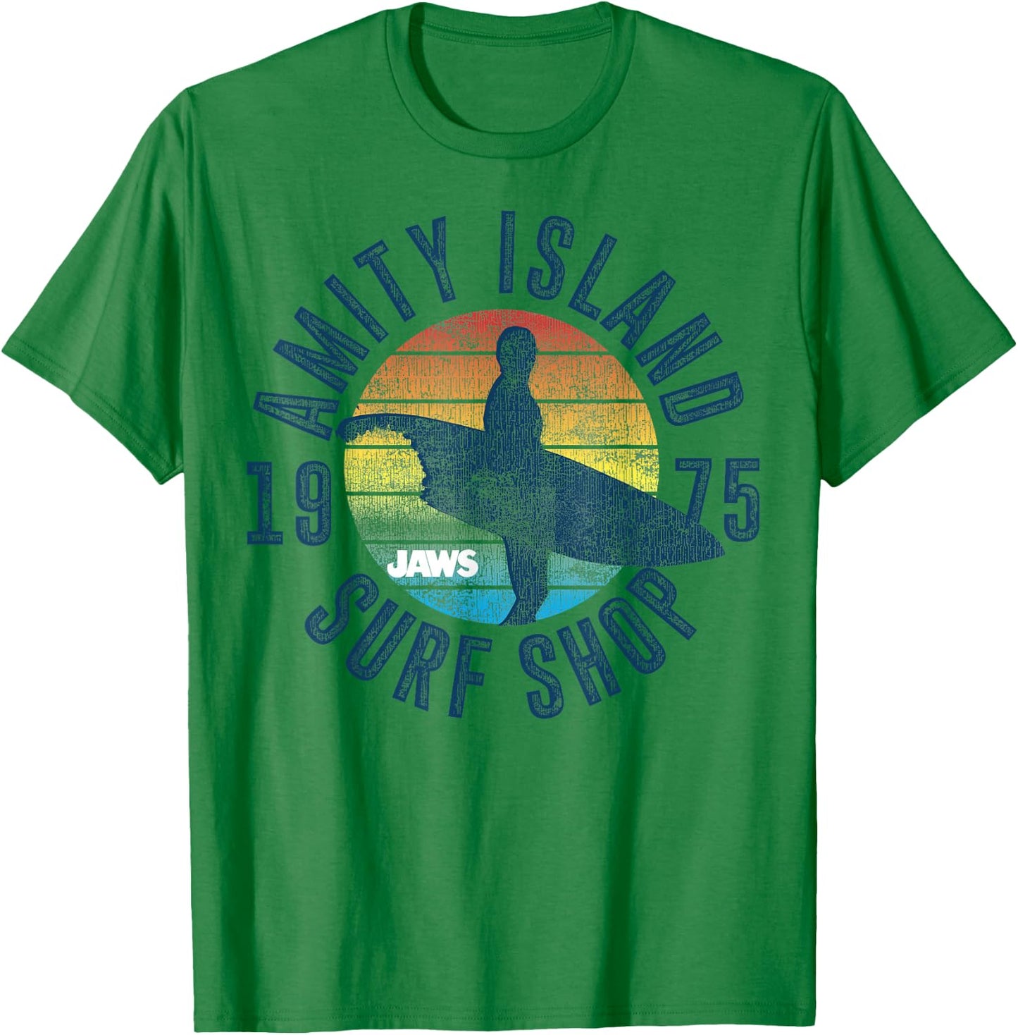 Jaws Amity Island Surf Shop 1975 Retro Logo T-Shirt - T-Shirt | Irish Green