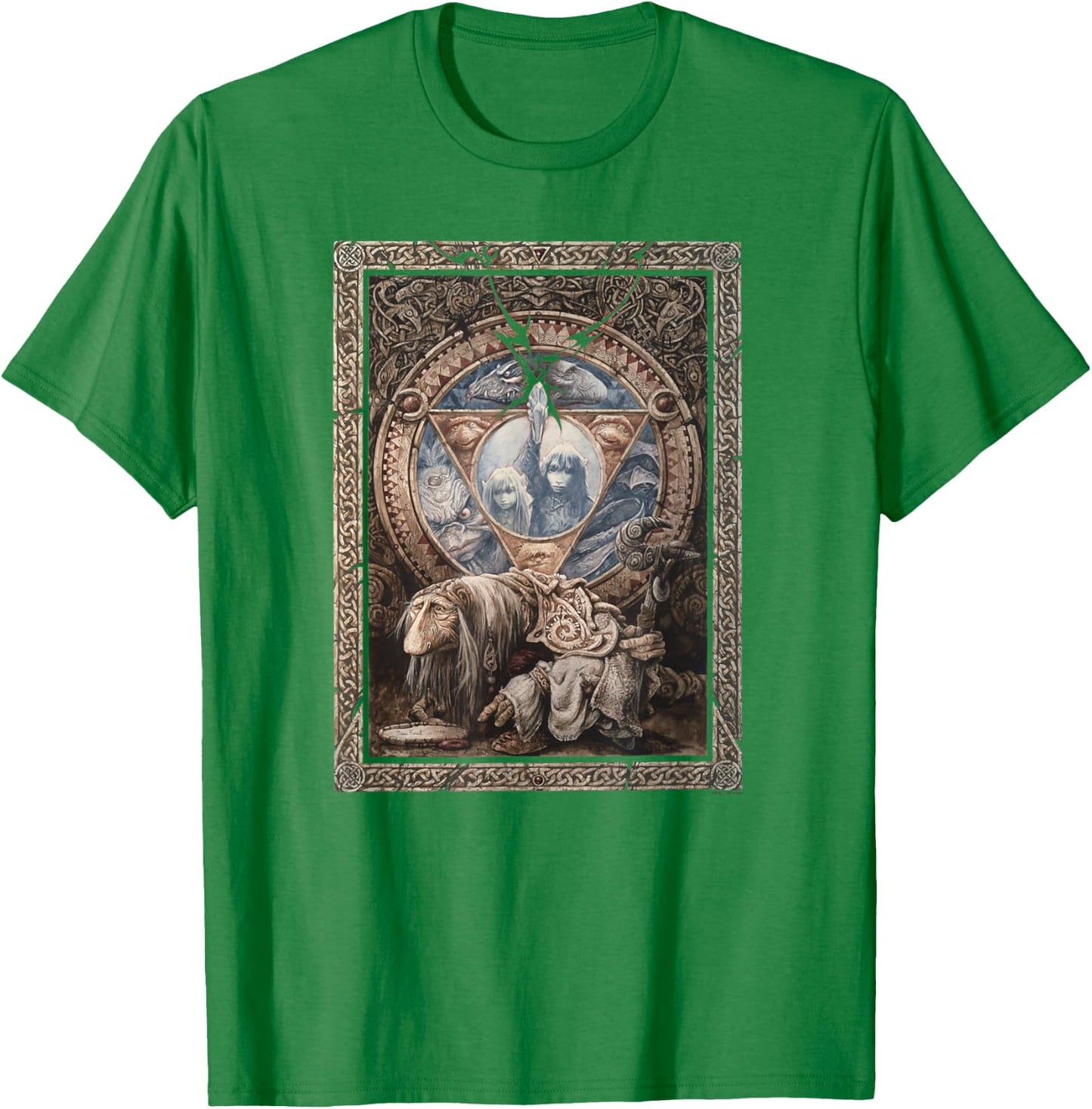 The Dark Crystal Ornate Poster Small T-Shirt - T-Shirt | Irish Green