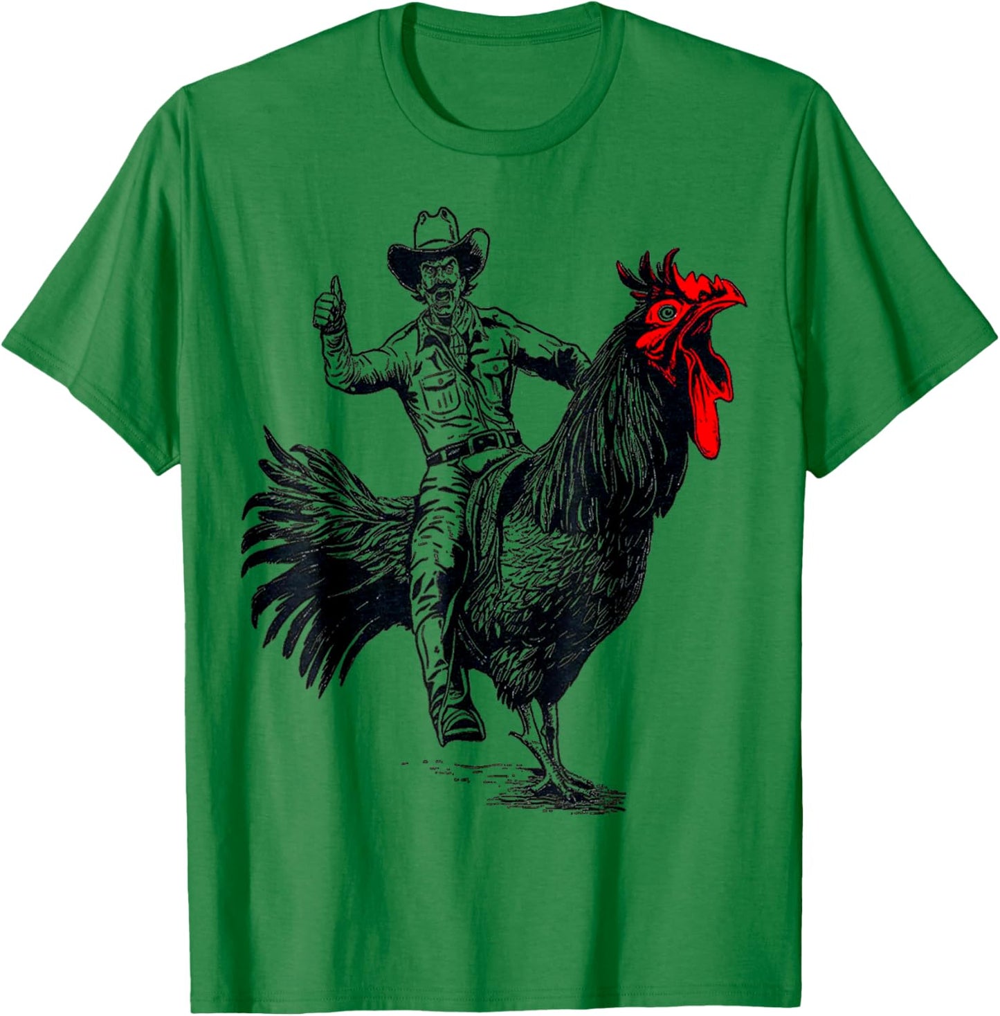 funny design Bachelorette Party cool Cowboy Riding Chicken T-Shirt - T-Shirt | Irish Green