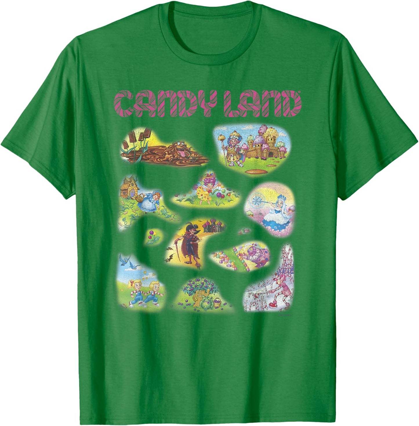 Candy Land Vintage Game Board Locations Textbook T-Shirt - T-Shirt | Irish Green