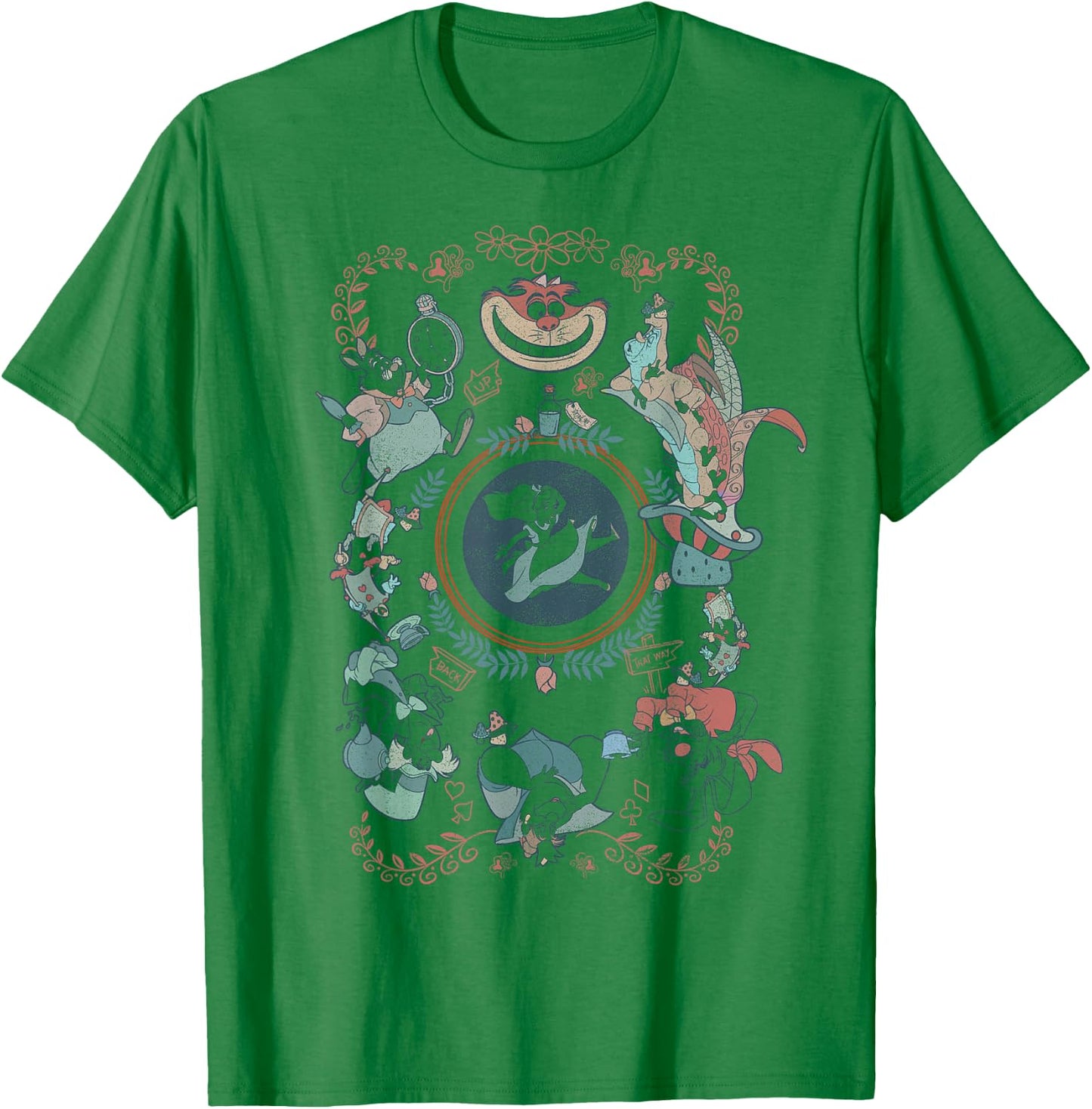 Disney Alice in Wonderland Card Style Mashup T-Shirt - T-Shirt | Irish Green