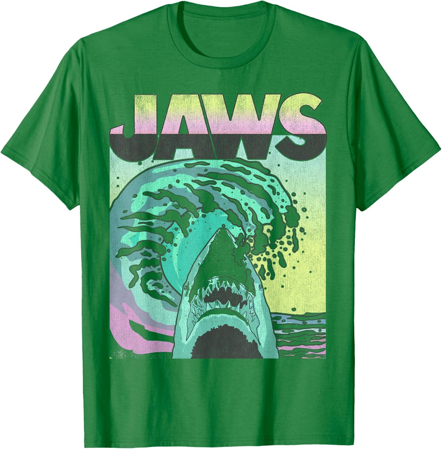 Jaws Retro Wave Poster T-Shirt - T-Shirt | Irish Green
