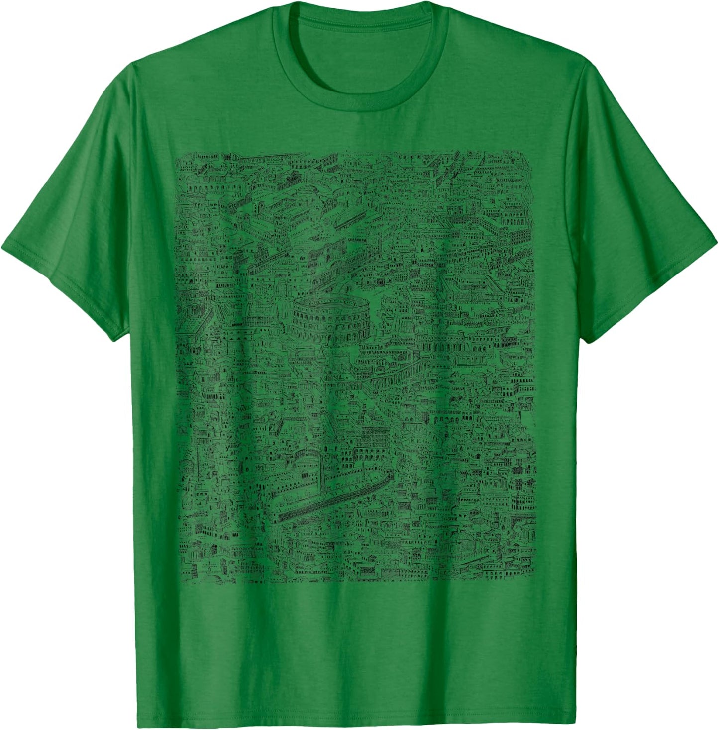Old Rome Map Roads T-Shirt - T-Shirt | Irish Green