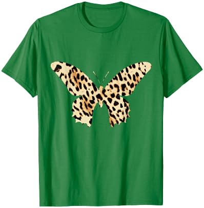 Cheetah Leopard Animal Print Butterfly T-Shirt - T-Shirt | Irish Green