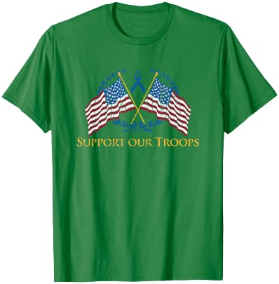Support Our Troops Army United States Military Red T-Shirt - T-Shirt | Irish Green