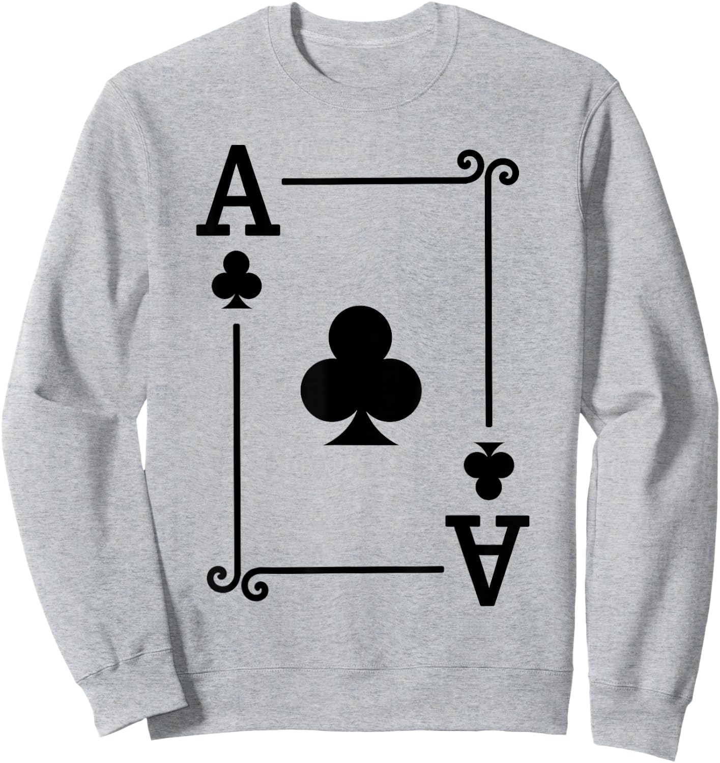 Playing Cards - Matching Clubs Card Suits - Ace Card Sweatshirt - Sweatshirt | Ash