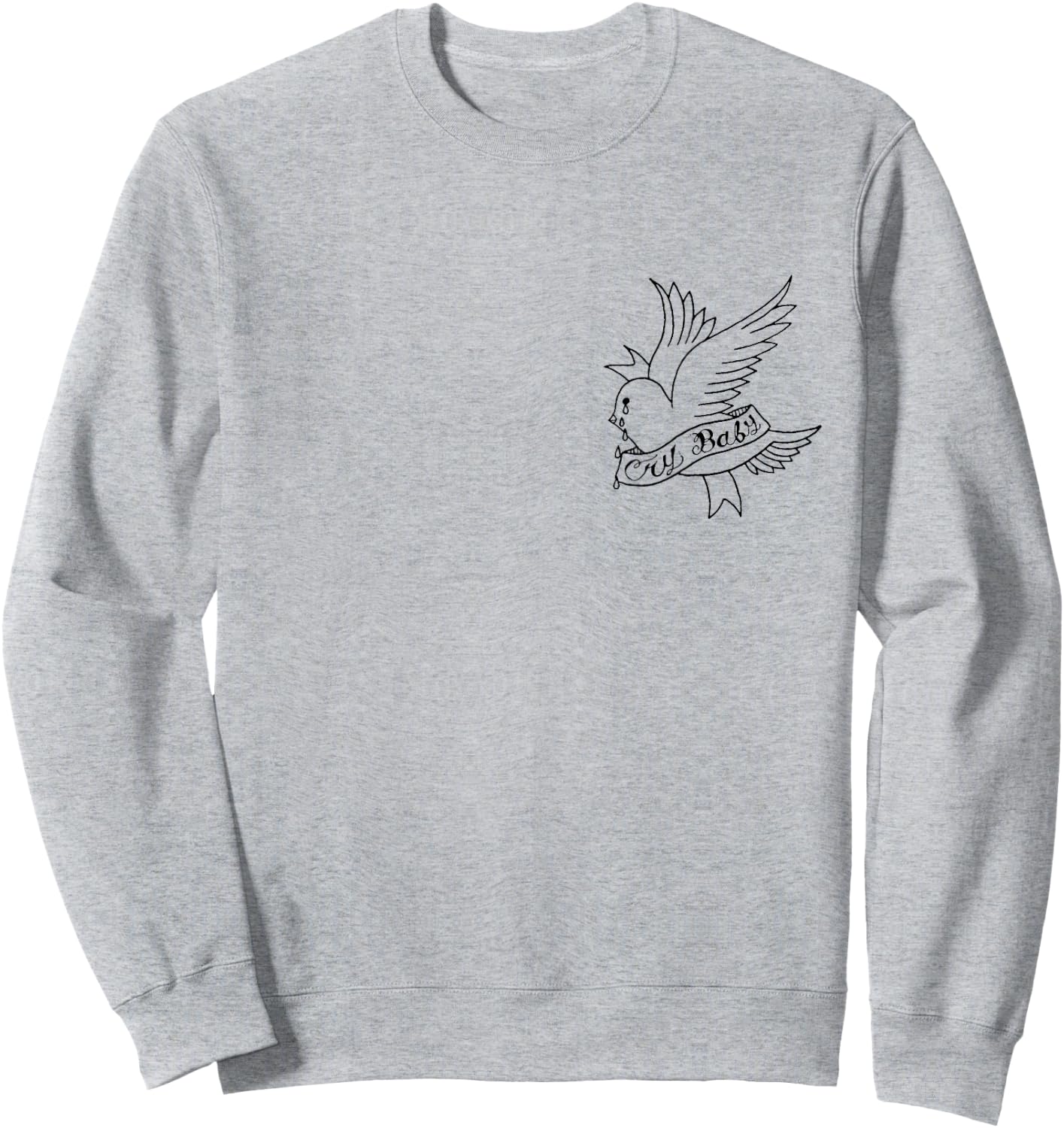 Cry Baby Aesthetic Tattoo Crybaby Bird Sweatshirt - Sweatshirt | Ash