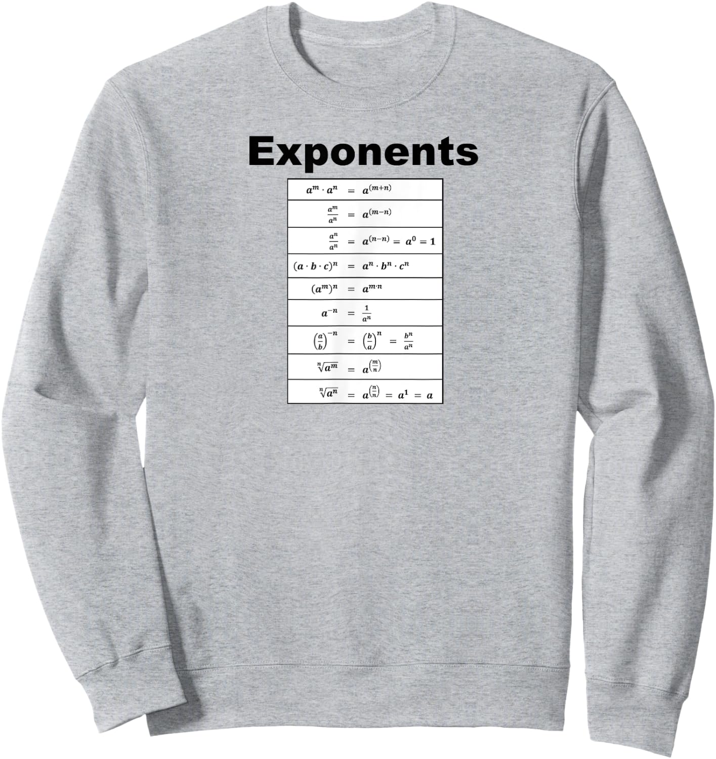 Kathryn Paulk Educational Math Algebra Exponents Sweatshirt - Sweatshirt | Ash
