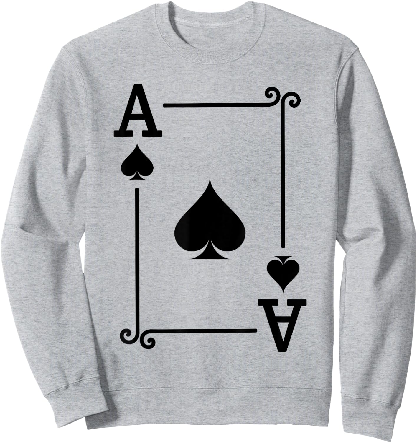 Playing Cards - Matching Spades Card Suits - Ace Card Sweatshirt - Sweatshirt | Ash
