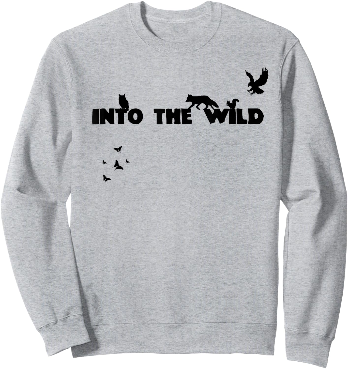 INTO THE WILD Pure nature with wild animals Sweatshirt - Sweatshirt | Ash