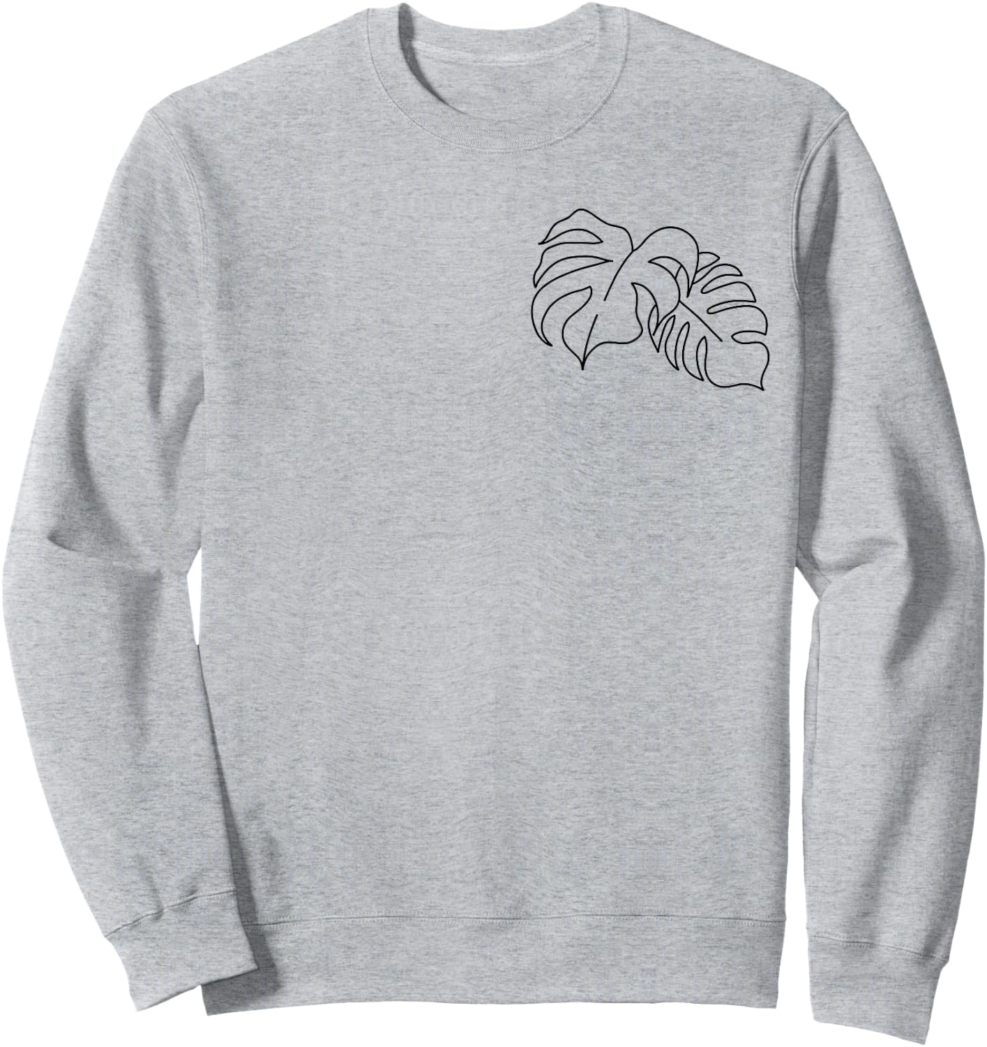 Plant Dad Plant Mom, Minimalist Monstera Deliciosa Line Art Sweatshirt - Sweatshirt | Ash