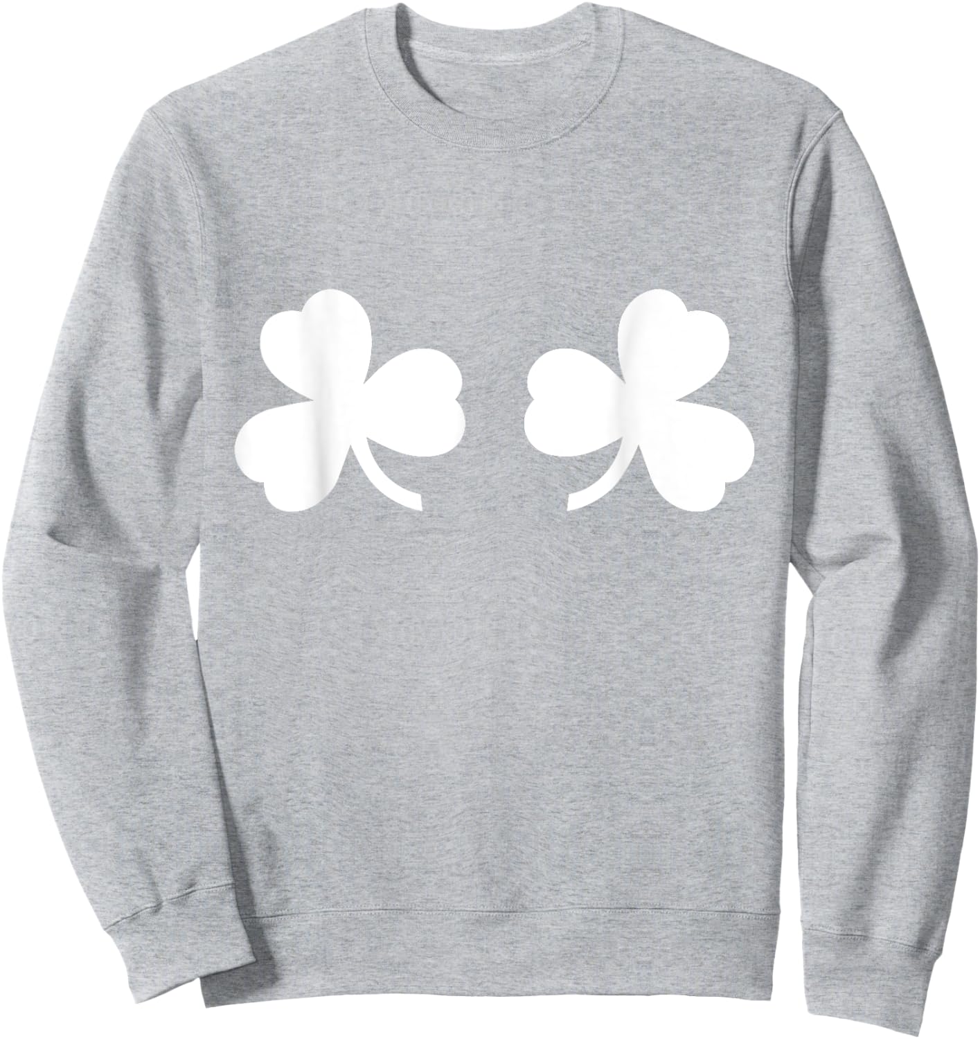 Shamrock Boobies - Adult Green Irish Breasts Lucky Clovers Sweatshirt - Sweatshirt | Ash