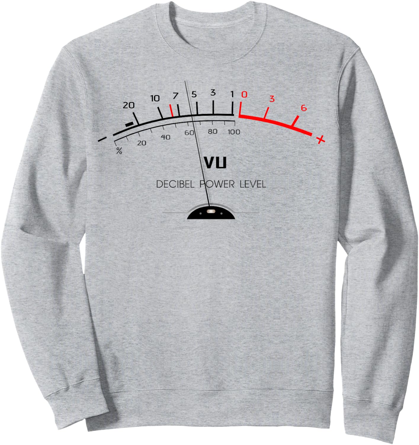 Retro VU Meter Sound Level Studio Hi-Fi Vintage Stereo Music Sweatshirt - Sweatshirt | Ash