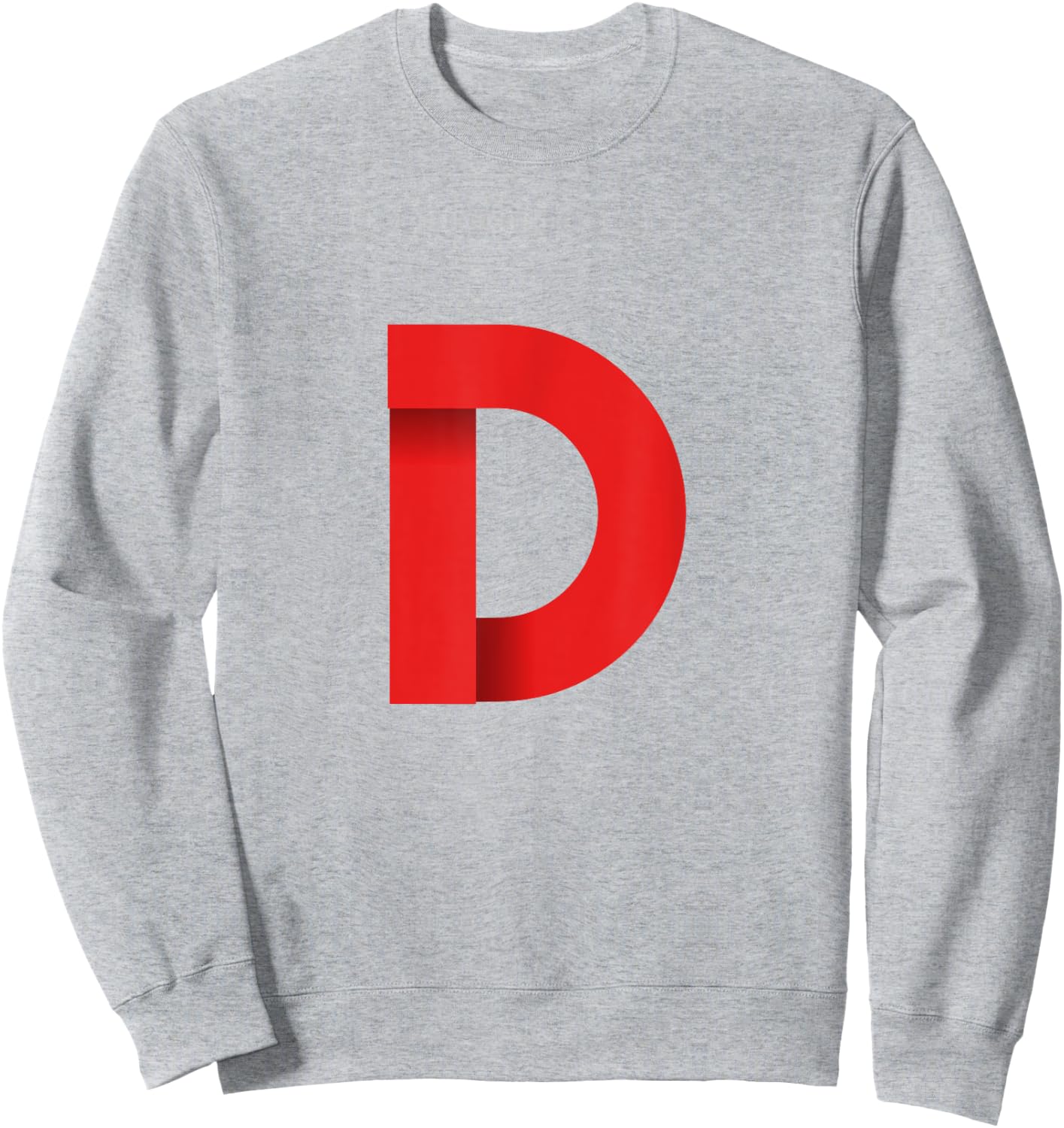 White With Red Letter D Sweatshirt - Sweatshirt | Ash