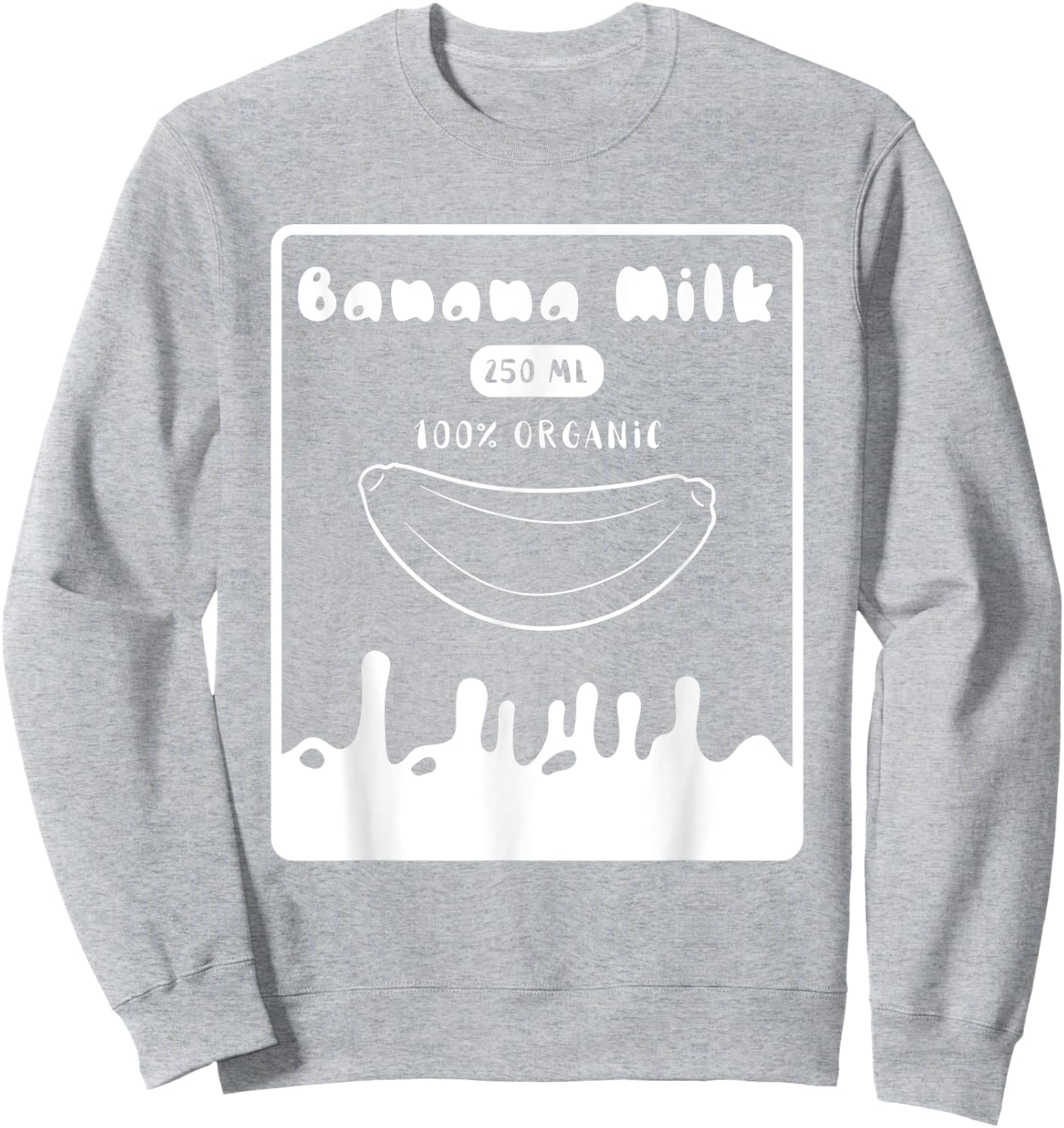 Kawaii Banana Milk Milky Vaporwave Japanese Banana Milkshake Sweatshirt - Sweatshirt | Ash