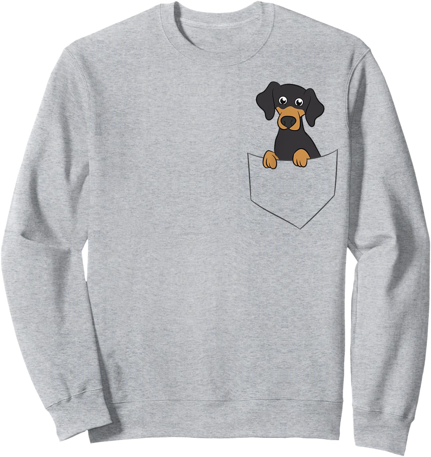 Cute Dachshund In Pocket Dog In Pocket Funny Dachshund Sweatshirt - Sweatshirt | Ash