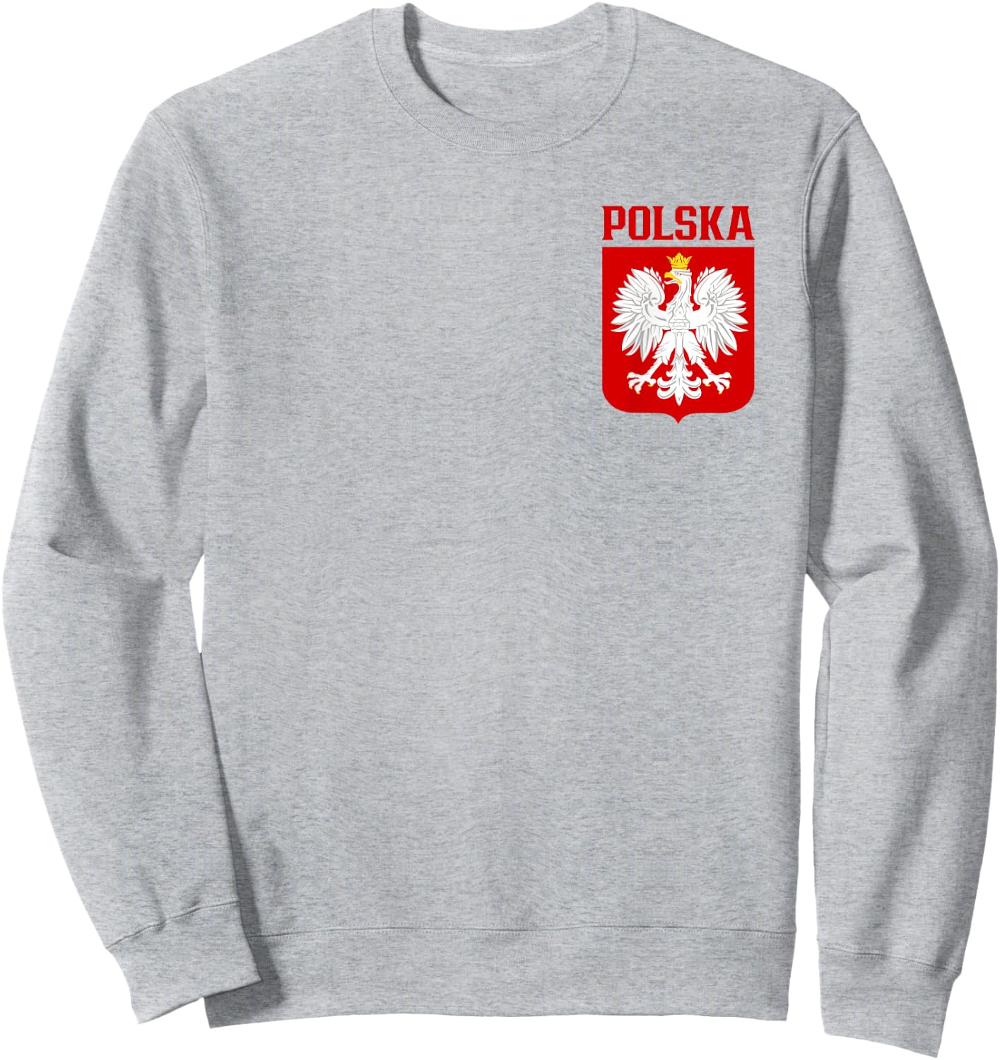Polska, Polish White Eagle, Godlo Polskie Orzel na Sercu Sweatshirt - Sweatshirt | Ash