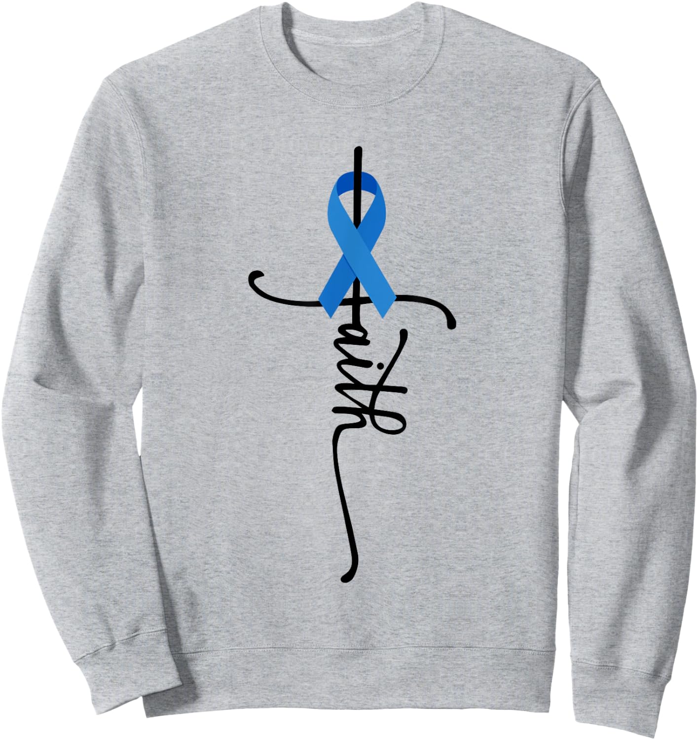 Colon Cancer Awareness Colon Cancer Faith - Grey, , Short Sleeve, Small Sweatshirt - Sweatshirt | Ash