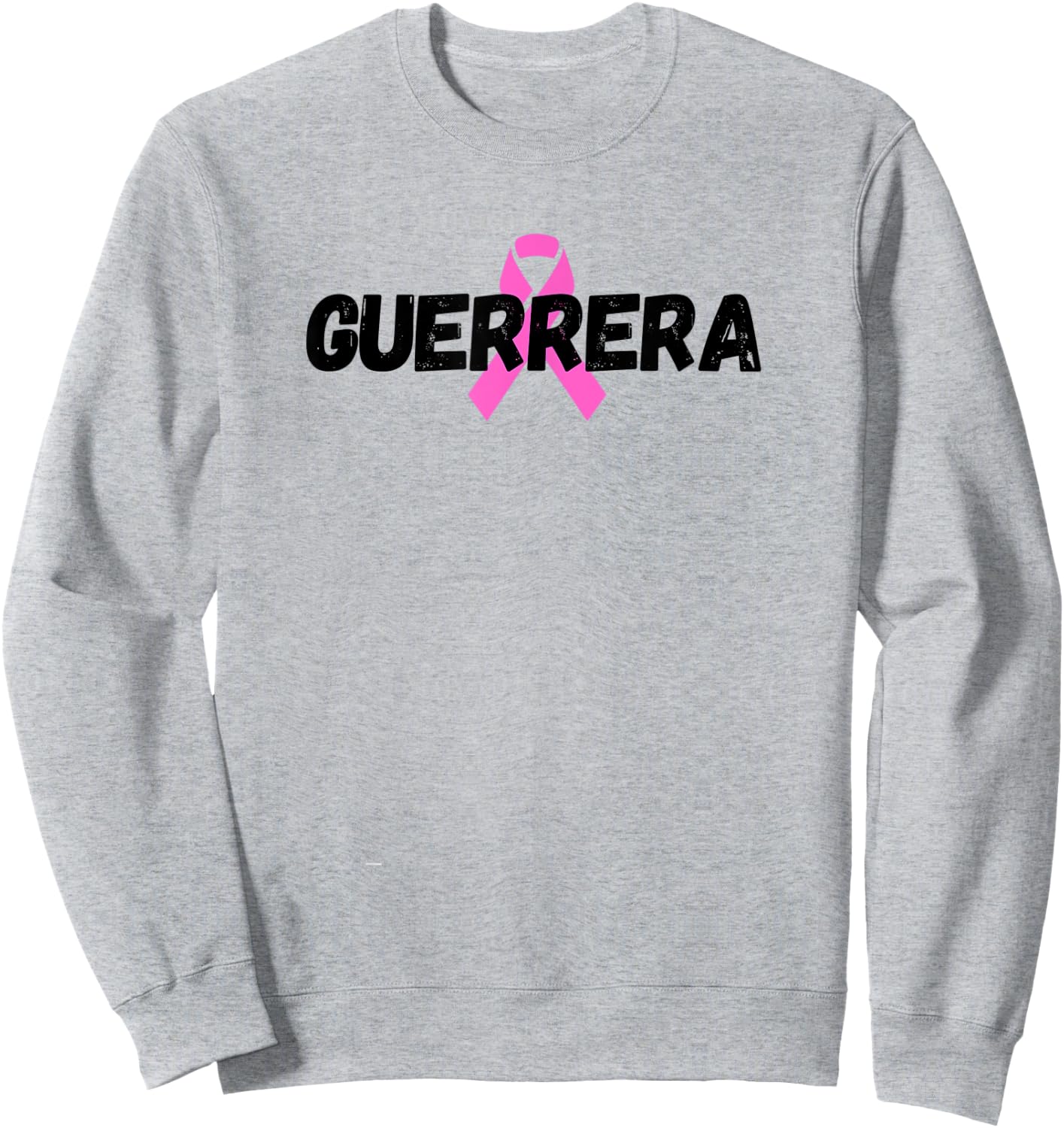 Breast Cancer Warrior Guerrera Pink Ribbon Sweatshirt - Sweatshirt | Ash