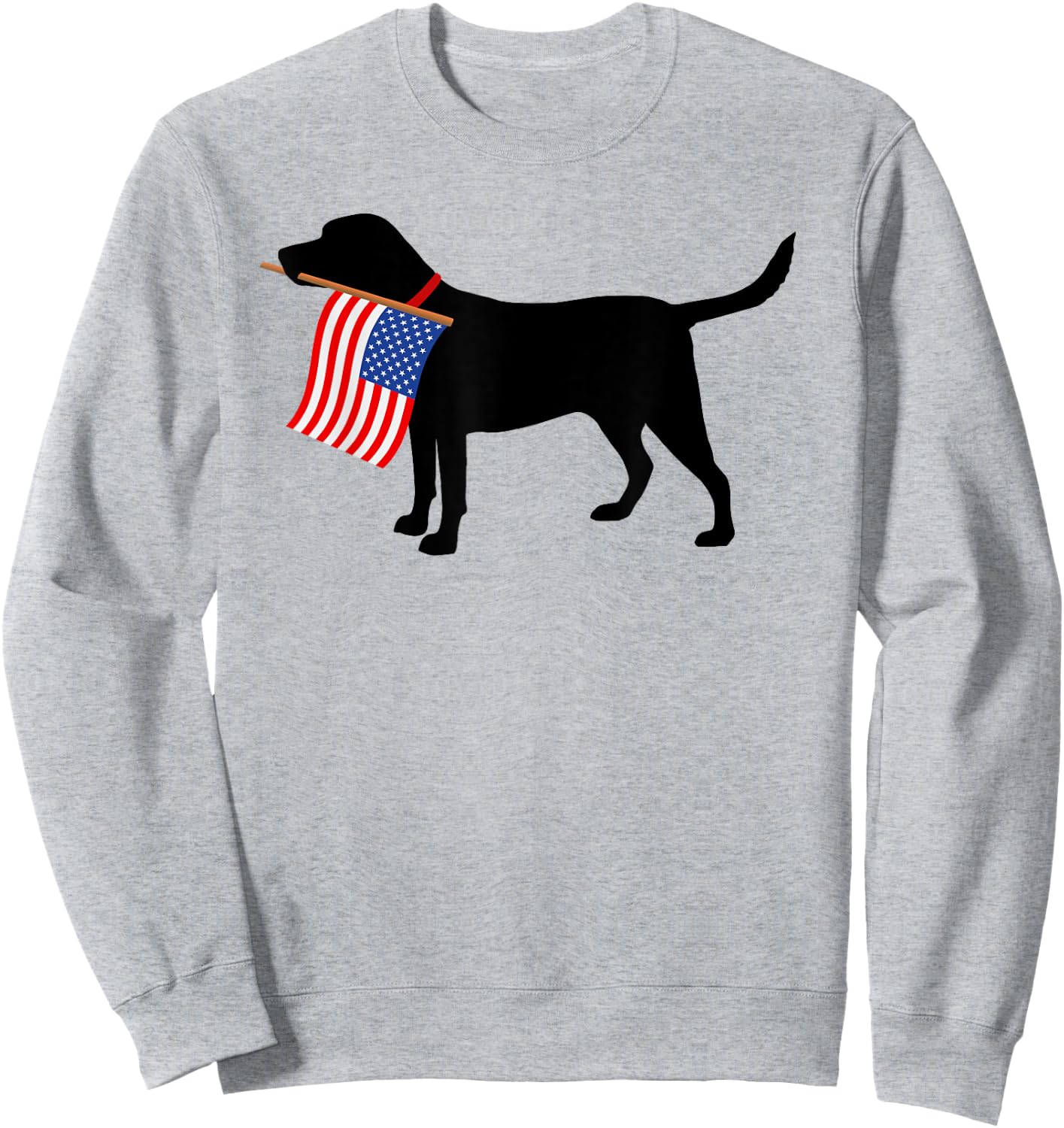 Labrador Retriever Patriotic Pooch USA Flag Dog Gift Sweatshirt - Sweatshirt | Ash