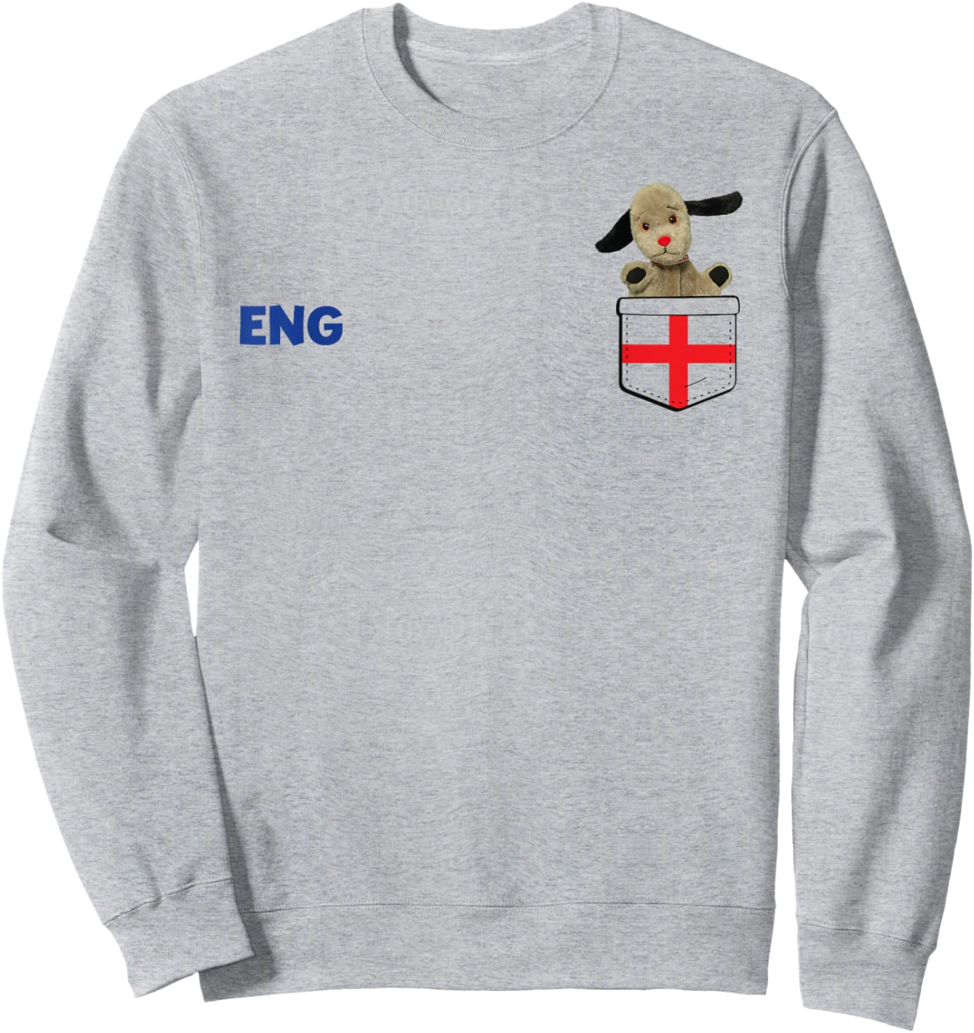 Euro Football Sweep England Chest Pocket Print Sweatshirt - Sweatshirt | Ash
