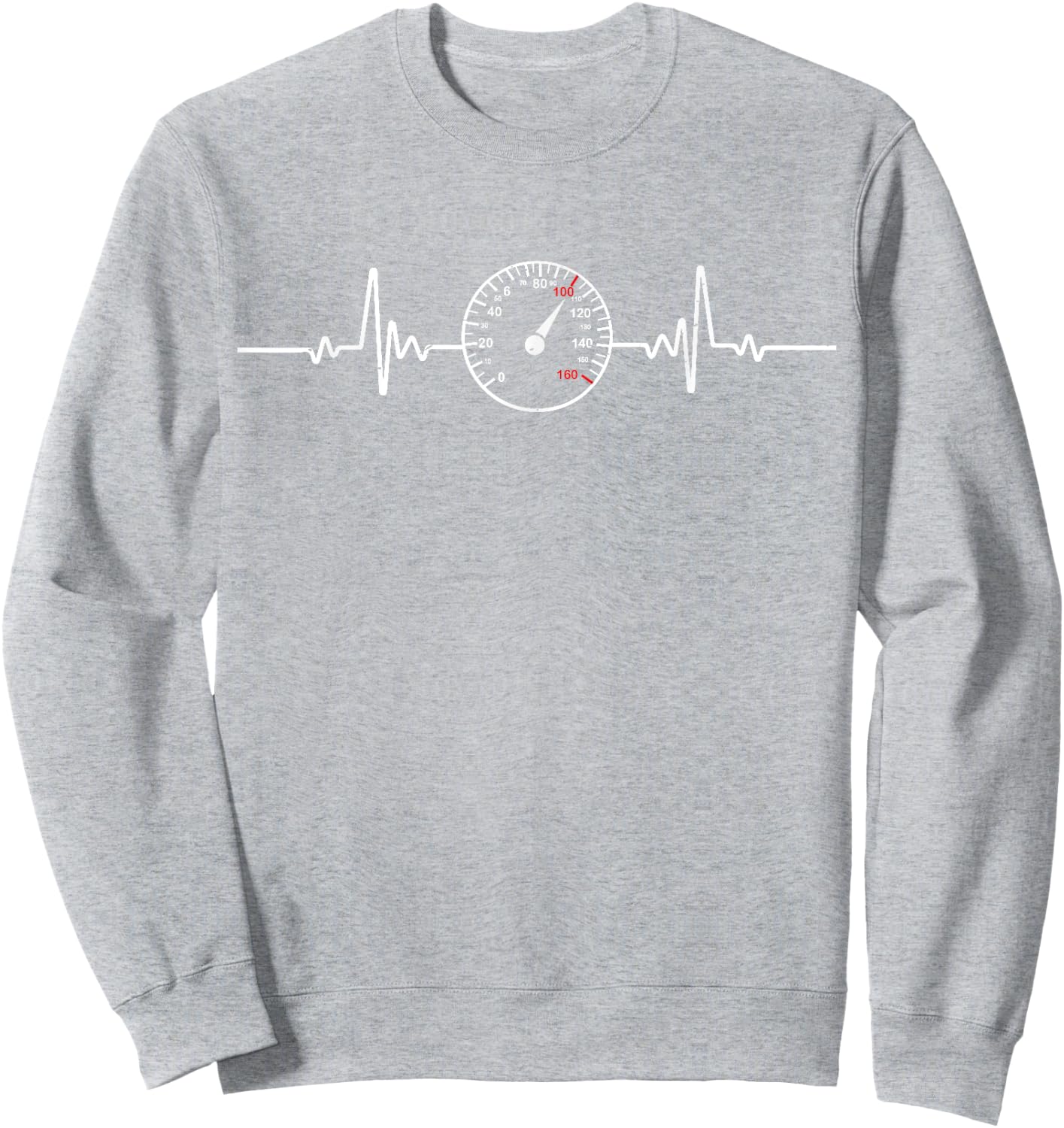 Heartbeat Car Guy Auto Garage Racing Men Dad Speedometer Sweatshirt - Sweatshirt | Ash