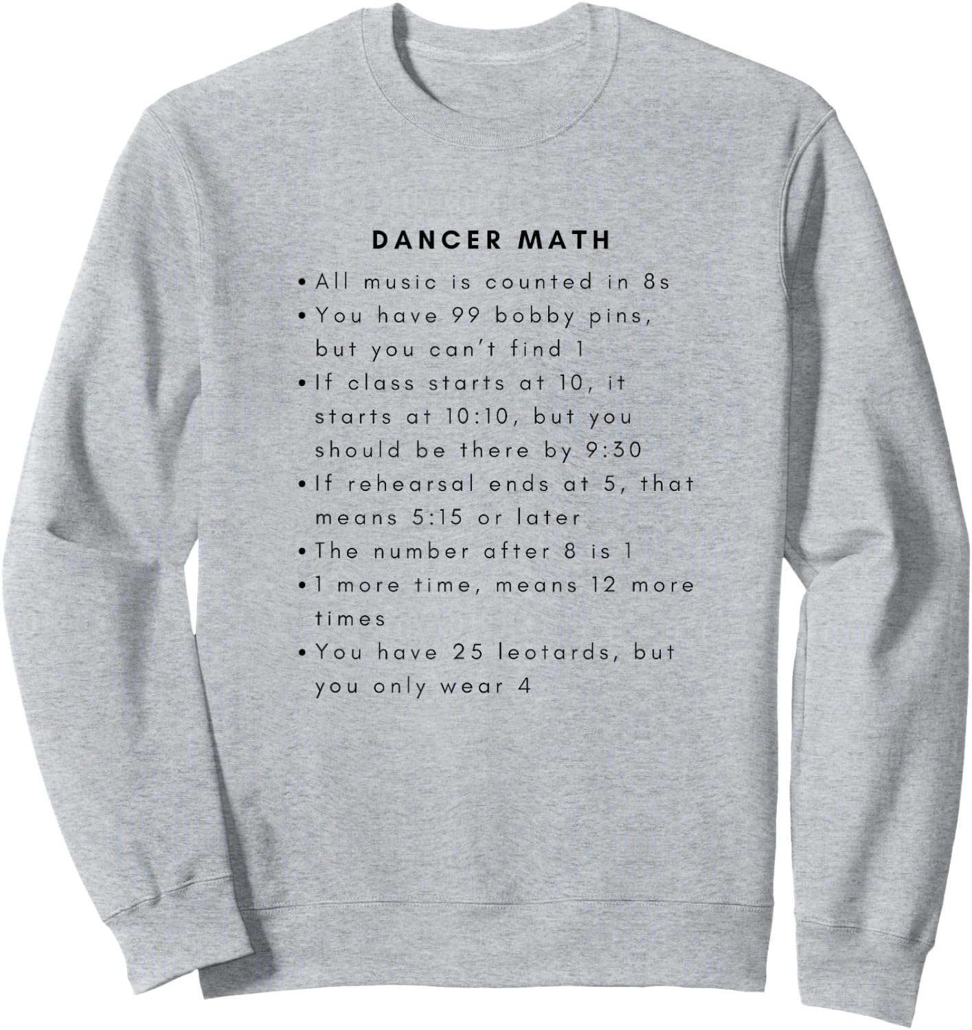 Funny DANCER MATH Ballet Ballerina Dance Graphic Sweatshirt - Sweatshirt | Ash