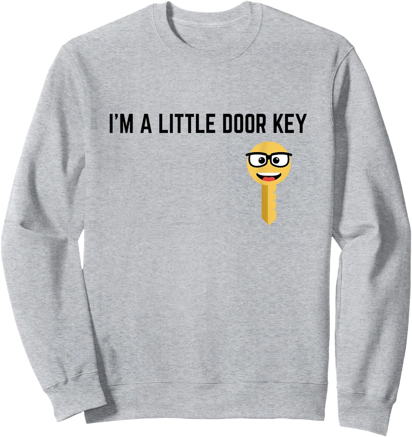 Funny I'm A Little Door Key Nerdy Bad Dorky Mom Dad Kids Pun Sweatshirt - Sweatshirt | Ash