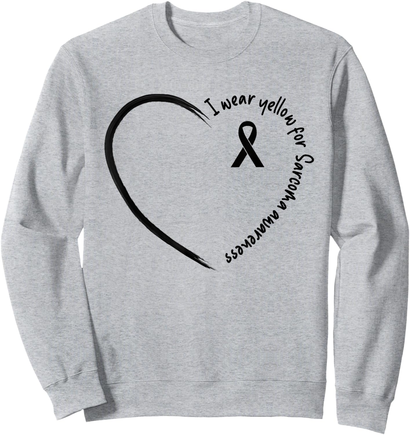 I Wear Yellow For Sarcoma Awareness Shirts Sweatshirt - Sweatshirt | Ash